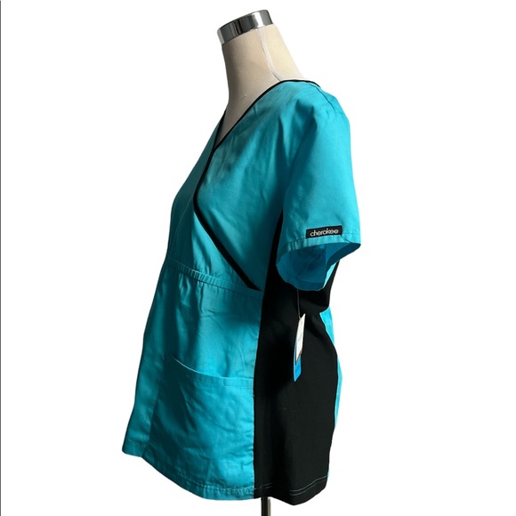 Cherokee Women's Infinity Mock Wrap Scrubs Top - Picture 7 of 12